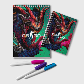 Блокнот с принтом CS GO hyper beast skin в городе Новоалтайск, 100% бумага | 48 листов, плотность листов — 60 г/м2, плотность картонной обложки — 250 г/м2. Листы скреплены удобной пружинной спиралью. Цвет линий — светло-серый
 | beast | counterstike | csgo | hyper | hyperbeast | m4a1s | steam | винтовка | контра | кс | ксго | шмотки