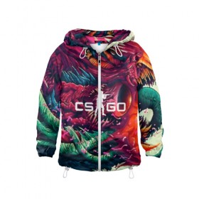 Детская ветровка 3D с принтом CS GO hyper beast skin в городе Новоалтайск, 100% полиэстер | подол и капюшон оформлены резинкой с фиксаторами, по бокам два кармана без застежек, один потайной карман на груди | beast | counterstike | csgo | hyper | hyperbeast | m4a1s | steam | винтовка | контра | кс | ксго | шмотки