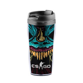 Термокружка-непроливайка с принтом CS GO hyper beast skin в городе Новоалтайск, внутренняя часть — пищевой пластик, наружная часть — прозрачный пластик, между ними — полиграфическая вставка с рисунком | объем — 350 мл, герметичная крышка | Тематика изображения на принте: beast | counterstike | csgo | hyper | hyperbeast | m4a1s | steam | винтовка | контра | кс | ксго | шмотки