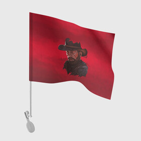 Флаг для автомобиля с принтом Red Dead Redemption в городе Новоалтайск, 100% полиэстер | Размер: 30*21 см | dead | gamer | john | marston | rdr | red | redemption | rockstar | shooter | western | вестерн | джон | марстон | шутер
