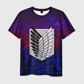 Мужская футболка 3D с принтом Атака Титанов в городе Новоалтайск, 100% полиэфир | прямой крой, круглый вырез горловины, длина до линии бедер | 