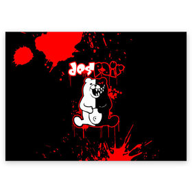 Поздравительная открытка с принтом MONOKUMA Despair в городе Новоалтайск, 100% бумага | плотность бумаги 280 г/м2, матовая, на обратной стороне линовка и место для марки
 | Тематика изображения на принте: ahegao | anime | bear | blood | danganronpa | derector | despair | girls | happy | havoc | manga | monokuma | panda | red | robot | trigger | ultra | аниме | ахегао | директор | кровь | манга | медведь | монокума | панда | робот