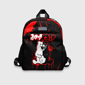 Детский рюкзак 3D с принтом MONOKUMA Despair в городе Новоалтайск, 100% полиэстер | лямки с регулируемой длиной, сверху петелька, чтобы рюкзак можно было повесить на вешалку. Основное отделение закрывается на молнию, как и внешний карман. Внутри дополнительный карман. По бокам два дополнительных кармашка | ahegao | anime | bear | blood | danganronpa | derector | despair | girls | happy | havoc | manga | monokuma | panda | red | robot | trigger | ultra | аниме | ахегао | директор | кровь | манга | медведь | монокума | панда | робот