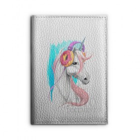 Обложка для автодокументов с принтом Music Unicorn Art в городе Новоалтайск, натуральная кожа |  размер 19,9*13 см; внутри 4 больших “конверта” для документов и один маленький отдел — туда идеально встанут права | волшебный | единорог | единорожик | единорожка | магия | музыка | пончик | пончики