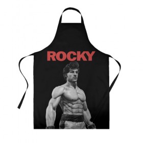 Фартук 3D с принтом ROCKY в городе Новоалтайск, 100% полиэстер | общий размер — 65 х 85 см, ширина нагрудника — 26 см, горловина — 53 см, длина завязок — 54 см, общий обхват в поясе — 173 см. Принт на завязках и на горловине наносится с двух сторон, на основной части фартука — только с внешней стороны | creed | jordan | lundgren | mix fight | mixfight | stallone | ufc | бальбоа | бокс | джордан | крид | лундгрен | мышцы | ринг | роки | рокки | сильвестр | сталлоне | сталоне