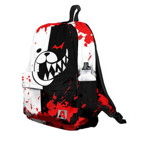 Рюкзак 3D с принтом MONOKUMA Blood в городе Новоалтайск, 100% полиэстер | лямки с регулируемой длиной, сверху петелька, чтобы рюкзак можно было повесить на вешалку. Основное отделение закрывается на молнию, как и внешний карман. Внутри два дополнительных кармана, один из которых закрывается на молнию. По бокам два дополнительных кармашка | Тематика изображения на принте: ahegao | anime | bear | blood | danganronpa | derector | despair | girls | happy | havoc | manga | monokuma | panda | red | robot | trigger | ultra | аниме | ахегао | директор | кровь | манга | медведь | монокума | панда | робот
