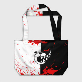 Пляжная сумка 3D с принтом MONOKUMA Blood в городе Новоалтайск, 100% полиэстер | застегивается на металлическую кнопку; внутренний карман застегивается на молнию. Стенки укреплены специальным мягким материалом, чтобы защитить содержимое от несильных ударов
 | ahegao | anime | bear | blood | danganronpa | derector | despair | girls | happy | havoc | manga | monokuma | panda | red | robot | trigger | ultra | аниме | ахегао | директор | кровь | манга | медведь | монокума | панда | робот