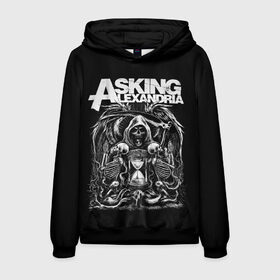 Мужская толстовка 3D с принтом Asking Alexandria в городе Новоалтайск, 100% полиэстер | двухслойный капюшон со шнурком для регулировки, мягкие манжеты на рукавах и по низу толстовки, спереди карман-кенгуру с мягким внутренним слоем. | asking alexandria | аскинг александриа | группы | метал | музыка | рок | хэви метал | электроникор
