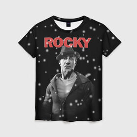 Женская футболка 3D с принтом Old Rocky в городе Новоалтайск, 100% полиэфир ( синтетическое хлопкоподобное полотно) | прямой крой, круглый вырез горловины, длина до линии бедер | creed | jordan | lundgren | mix fight | mixfight | stallone | ufc | бальбоа | бокс | джордан | крид | лундгрен | мышцы | ринг | роки | рокки | сильвестр | сталлоне | сталоне