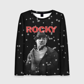 Женский лонгслив 3D с принтом Old Rocky в городе Новоалтайск, 100% полиэстер | длинные рукава, круглый вырез горловины, полуприлегающий силуэт | creed | jordan | lundgren | mix fight | mixfight | stallone | ufc | бальбоа | бокс | джордан | крид | лундгрен | мышцы | ринг | роки | рокки | сильвестр | сталлоне | сталоне