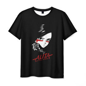 Мужская футболка 3D с принтом Alita: Battle Angel в городе Новоалтайск, 100% полиэфир | прямой крой, круглый вырез горловины, длина до линии бедер | alita | alita: battle angel | angel | battle | gunnm | алита | боевой ангел | гали | города свалки металлолома | гунм | гуннм | дайсукэ идо | девушка | киборг | сны оружия | хаос