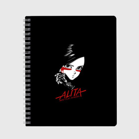 Тетрадь с принтом Alita Battle Angel в городе Новоалтайск, 100% бумага | 48 листов, плотность листов — 60 г/м2, плотность картонной обложки — 250 г/м2. Листы скреплены сбоку удобной пружинной спиралью. Уголки страниц и обложки скругленные. Цвет линий — светло-серый
 | Тематика изображения на принте: alita | alita: battle angel | angel | battle | gunnm | алита | боевой ангел | гали | города свалки металлолома | гунм | гуннм | дайсукэ идо | девушка | киборг | сны оружия | хаос