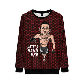 Женский свитшот 3D с принтом Let`s bang bro (Max Holloway) в городе Новоалтайск, 100% полиэстер с мягким внутренним слоем | круглый вырез горловины, мягкая резинка на манжетах и поясе, свободная посадка по фигуре | blessed | brasileiro | holloway | jiu jitsu | max | mma | ufc | бокс | бразильское джиу джитсу | гавайи | драка | макс | холлоуэй