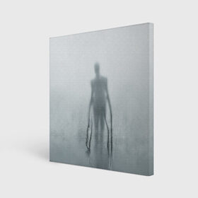 Холст квадратный с принтом Slender в городе Новоалтайск, 100% ПВХ |  | slender | slenderman | кино | слендер | слендр | слэндр | тонкий | тощий | ужасы