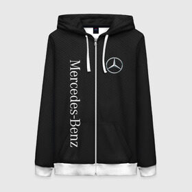 Женская толстовка 3D на молнии с принтом MERCEDES BENZ CARBON в городе Новоалтайск, 100% полиэстер | длина до линии бедра, манжеты и пояс оформлены мягкой тканевой резинкой, двухслойный капюшон со шнурком для регулировки, спереди молния, по бокам два кармана | amg | auto | carbon | mercedes | mercedes benz | sport | авто | автомобиль | автомобильные | амг | бренд | карбон | марка | машины | мерседес | спорт