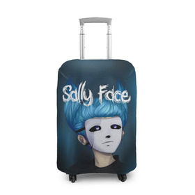 Чехол для чемодана 3D с принтом SALLY FACE в городе Новоалтайск, 86% полиэфир, 14% спандекс | двустороннее нанесение принта, прорези для ручек и колес | blue | face | fisher | game | games | gizmo | hair | larry | mask | sally | волосы | гизмо | голубые | игра | игры | ларри | маска | протез | сали | салли | синие | синий | триллер | ужасы | фейс | фишер | фэйс | хоррор