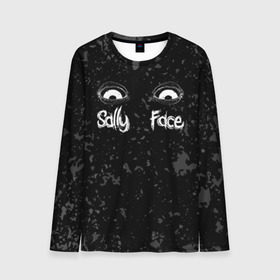 Мужской лонгслив 3D с принтом SALLY FACE Eyes в городе Новоалтайск, 100% полиэстер | длинные рукава, круглый вырез горловины, полуприлегающий силуэт | blue | face | fisher | game | games | gizmo | hair | larry | mask | sally | волосы | гизмо | голубые | игра | игры | ларри | маска | протез | сали | салли | синие | синий | триллер | ужасы | фейс | фишер | фэйс | хоррор