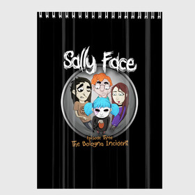 Скетчбук с принтом Sally Face Episode Three в городе Новоалтайск, 100% бумага
 | 48 листов, плотность листов — 100 г/м2, плотность картонной обложки — 250 г/м2. Листы скреплены сверху удобной пружинной спиралью | blue | face | fisher | game | games | gizmo | hair | larry | mask | sally | волосы | гизмо | голубые | игра | игры | ларри | маска | протез | сали | салли | синие | синий | триллер | ужасы | фейс | фишер | фэйс | хоррор