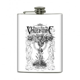 Фляга с принтом Bullet For My Valentine в городе Новоалтайск, металлический корпус | емкость 0,22 л, размер 125 х 94 мм. Виниловая наклейка запечатывается полностью | Тематика изображения на принте: 