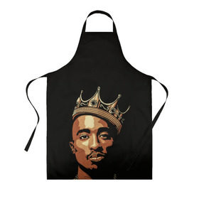 Фартук 3D с принтом 2Pac в городе Новоалтайск, 100% полиэстер | общий размер — 65 х 85 см, ширина нагрудника — 26 см, горловина — 53 см, длина завязок — 54 см, общий обхват в поясе — 173 см. Принт на завязках и на горловине наносится с двух сторон, на основной части фартука — только с внешней стороны | 2pac | реп | рэп