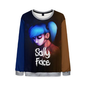 Мужской свитшот 3D с принтом SALLY FACE в городе Новоалтайск, 100% полиэстер с мягким внутренним слоем | круглый вырез горловины, мягкая резинка на манжетах и поясе, свободная посадка по фигуре | blue | face | fisher | game | games | gizmo | hair | larry | mask | sally | волосы | гизмо | голубые | игра | игры | ларри | маска | протез | сали | салли | синие | синий | триллер | ужасы | фейс | фишер | фэйс | хоррор