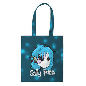 Шоппер 3D с принтом Sally Face в городе Новоалтайск, 100% полиэстер | Плотность: 200 г/м2; Размер: 34×35 см; Высота лямок: 30 см | blue | face | fisher | game | games | gizmo | hair | larry | mask | sally | волосы | гизмо | голубые | игра | игры | ларри | маска | протез | сали | салли | синие | синий | триллер | ужасы | фейс | фишер | фэйс | хоррор