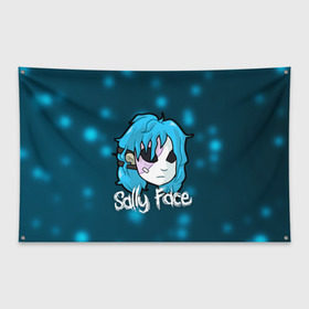 Флаг-баннер с принтом Sally Face в городе Новоалтайск, 100% полиэстер | размер 67 х 109 см, плотность ткани — 95 г/м2; по краям флага есть четыре люверса для крепления | blue | face | fisher | game | games | gizmo | hair | larry | mask | sally | волосы | гизмо | голубые | игра | игры | ларри | маска | протез | сали | салли | синие | синий | триллер | ужасы | фейс | фишер | фэйс | хоррор