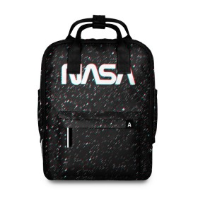 Женский рюкзак 3D с принтом NASA GLITCH SPACE в городе Новоалтайск, 100% полиэстер | лямки с регулируемой длиной, сверху ручки, чтобы рюкзак нести как сумку. Основное отделение закрывается на молнию, как и внешний карман. Внутри два дополнительных кармана, один из которых закрывается на молнию. По бокам два дополнительных кармашка, куда поместится маленькая бутылочка
 | galaxy | nasa | space | space company | star | астрономия | галактика | звезды | космическая компания | космос | наса
