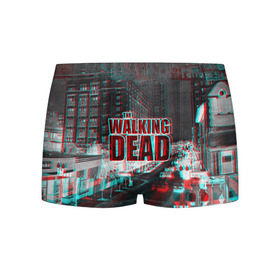 Мужские трусы 3D с принтом the walking dead glitch в городе Новоалтайск, 50% хлопок, 50% полиэстер | классическая посадка, на поясе мягкая тканевая резинка | glitch | the walking dead | апокалипсис | глитч | зомби | помехи | ходячие мертвецы