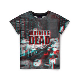 Детская футболка 3D с принтом the walking dead glitch в городе Новоалтайск, 100% гипоаллергенный полиэфир | прямой крой, круглый вырез горловины, длина до линии бедер, чуть спущенное плечо, ткань немного тянется | glitch | the walking dead | апокалипсис | глитч | зомби | помехи | ходячие мертвецы