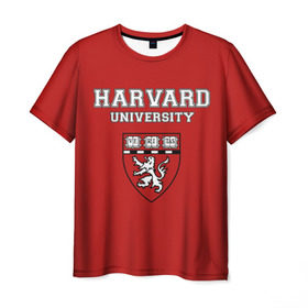 Мужская футболка 3D с принтом HARVARD в городе Новоалтайск, 100% полиэфир | прямой крой, круглый вырез горловины, длина до линии бедер | гарвард | колледж | студентики | студенты | университет | школа