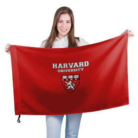 Флаг 3D с принтом HARVARD в городе Новоалтайск, 100% полиэстер | плотность ткани — 95 г/м2, размер — 67 х 109 см. Принт наносится с одной стороны | гарвард | колледж | студентики | студенты | университет | школа