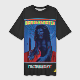 Платье-футболка 3D с принтом Bandersnatch в городе Новоалтайск,  |  | bandersnatch | black mirror | glitch | netflix | tuckersoft | бандерснейч | брандашмыг | глитч | нетфликс | помехи | такерсофт | черное зеркало