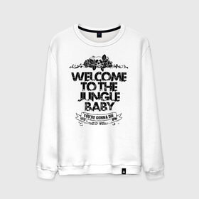 Мужской свитшот хлопок с принтом Welcome to the Jungle в городе Новоалтайск, 100% хлопок |  | Тематика изображения на принте: 80s | 80е | axl | duff | guns n roses | rock | slash