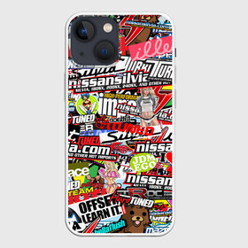 Чехол для iPhone 13 mini с принтом Cars Stickerbombing в городе Новоалтайск,  |  | stickerbombing | авто | автомобили | марки | надписи | стикербомбинг | стикеры