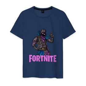 Мужская футболка хлопок с принтом Fortnite. Raven в городе Новоалтайск, 100% хлопок | прямой крой, круглый вырез горловины, длина до линии бедер, слегка спущенное плечо. | battle | epic | fortnite | games | nevermore | raven | royale | save | soldier | world | битва | ворон | королевская | солдат | фортнайт