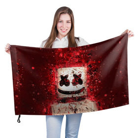 Флаг 3D с принтом Marshmello в городе Новоалтайск, 100% полиэстер | плотность ткани — 95 г/м2, размер — 67 х 109 см. Принт наносится с одной стороны | marshmello | диджей | клуб | клубная музыка | маршмеллоу | маршмэлло | маршмэллоу | музыка | электронная