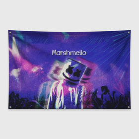 Флаг-баннер с принтом Marshmello в городе Новоалтайск, 100% полиэстер | размер 67 х 109 см, плотность ткани — 95 г/м2; по краям флага есть четыре люверса для крепления | marshmello | диджей | клуб | клубная музыка | маршмеллоу | маршмэлло | маршмэллоу | музыка | электронная