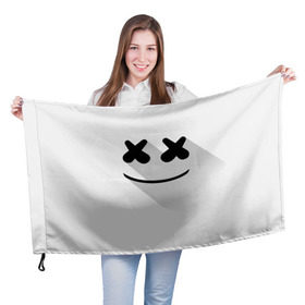 Флаг 3D с принтом Marshmello в городе Новоалтайск, 100% полиэстер | плотность ткани — 95 г/м2, размер — 67 х 109 см. Принт наносится с одной стороны | marshmello | диджей | клуб | клубная музыка | маршмеллоу | маршмэлло | маршмэллоу | музыка | электронная