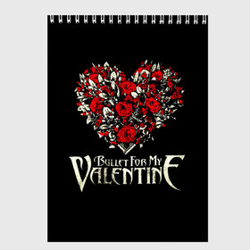Скетчбук с принтом Bullet For My Valentine в городе Новоалтайск, 100% бумага
 | 48 листов, плотность листов — 100 г/м2, плотность картонной обложки — 250 г/м2. Листы скреплены сверху удобной пружинной спиралью | bfmv | bullet for my valentine | metal | rock | группы | метал | музыка | рок | трэш