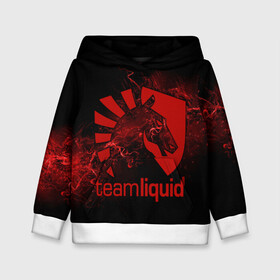 Детская толстовка 3D с принтом Team Liquid в городе Новоалтайск, 100% полиэстер | двухслойный капюшон со шнурком для регулировки, мягкие манжеты на рукавах и по низу толстовки, спереди карман-кенгуру с мягким внутренним слоем | dota | liquid | team | the international | дота | игры | кибер | ликвид | спорт | тим