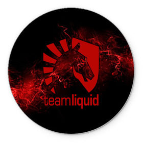 Коврик для мышки круглый с принтом Team Liquid в городе Новоалтайск, резина и полиэстер | круглая форма, изображение наносится на всю лицевую часть | dota | liquid | team | the international | дота | игры | кибер | ликвид | спорт | тим
