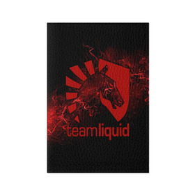 Обложка для паспорта матовая кожа с принтом Team Liquid в городе Новоалтайск, натуральная матовая кожа | размер 19,3 х 13,7 см; прозрачные пластиковые крепления | Тематика изображения на принте: dota | liquid | team | the international | дота | игры | кибер | ликвид | спорт | тим