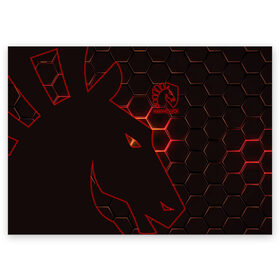 Поздравительная открытка с принтом Team Liquid в городе Новоалтайск, 100% бумага | плотность бумаги 280 г/м2, матовая, на обратной стороне линовка и место для марки
 | dota | liquid | team | the international | дота | игры | кибер | ликвид | спорт | тим