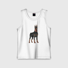 Детская майка хлопок с принтом Доберман в городе Новоалтайск,  |  | doberman | dobermann | dog | доберман | собака | собаки