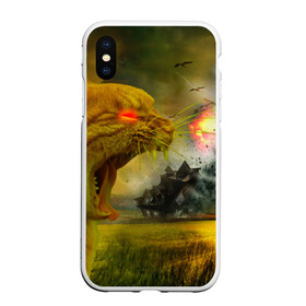 Чехол для iPhone XS Max матовый с принтом Злой Кот в городе Новоалтайск, Силикон | Область печати: задняя сторона чехла, без боковых панелей | Тематика изображения на принте: cat | kitty | lightning | арт | буря | вихрь | гроза | демон | зверь | зло | злой | кот | коте | котик | котнадо | котэ | любителям кошек | монстр | прикол | прикольная | прикольный | тесла | тигр | торнадо | ужас