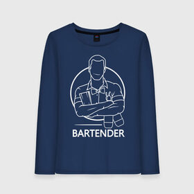Женский лонгслив хлопок с принтом Bartender в городе Новоалтайск, 100% хлопок |  | bar | barman | bartender | бармен | бартендер | бутылки | виски | день бармена | мужчина | надпись | подарок бармену | рисунок | человек | шейкер