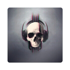 Магнит виниловый Квадрат с принтом Skull Glitch в городе Новоалтайск, полимерный материал с магнитным слоем | размер 9*9 см, закругленные углы | dnb | glitch | skull | глитч | глич | драм | клубная | мошпит | музыка | пиратская станция | рейв | слэм | череп | электро