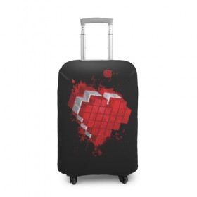 Чехол для чемодана 3D с принтом Red Heart в городе Новоалтайск, 86% полиэфир, 14% спандекс | двустороннее нанесение принта, прорези для ручек и колес | 