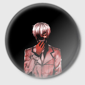Значок с принтом Tokyo Ghoul в городе Новоалтайск,  металл | круглая форма, металлическая застежка в виде булавки | anime | manga | tokyo ghoul | аниме | котаро амон | кэн канэки | манга | ризе камиширо | тока киришима | токийский гуль